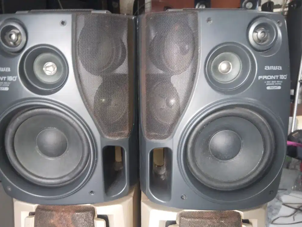 Aiwa speaker 6 in 3 way, with Front Surround speaker, full ori, utuh