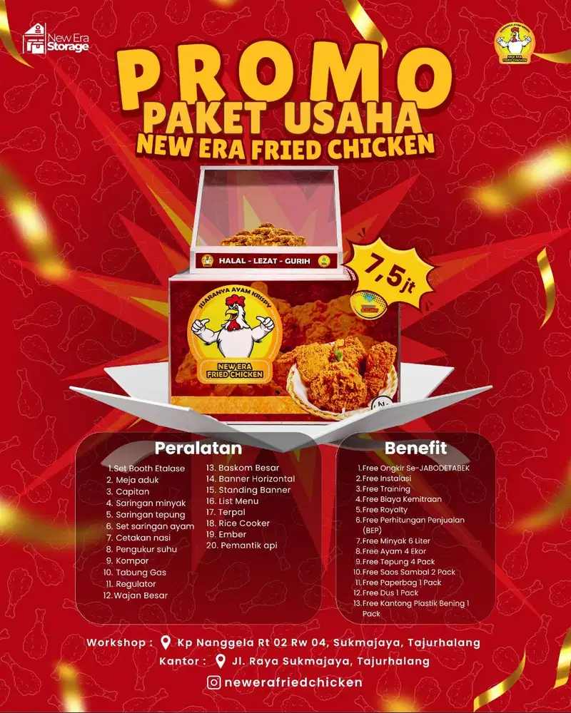 [PROMO OKTOBER] PAKET USAHA NEW ERA FRIED CHICKEN