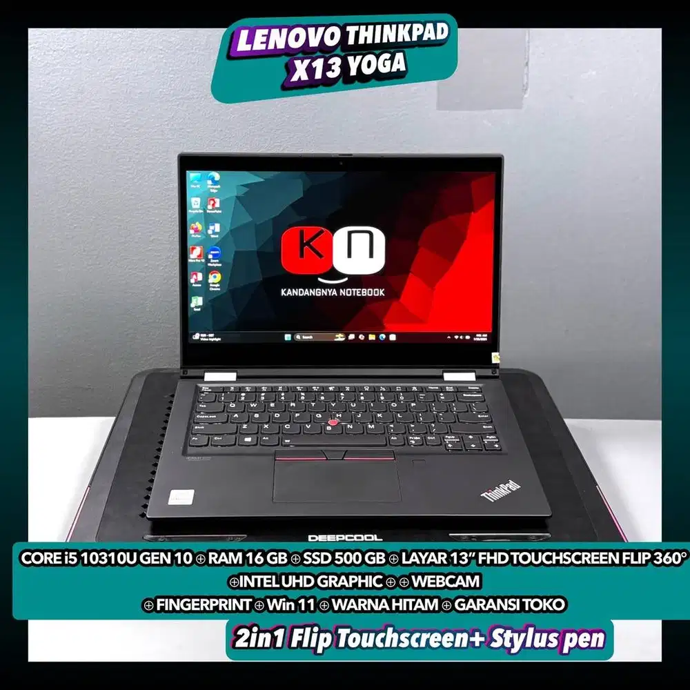 Thinkpad X13 Yoga Core i5 10310U Gen10 Ram16/500GB Layar Fhd Flip