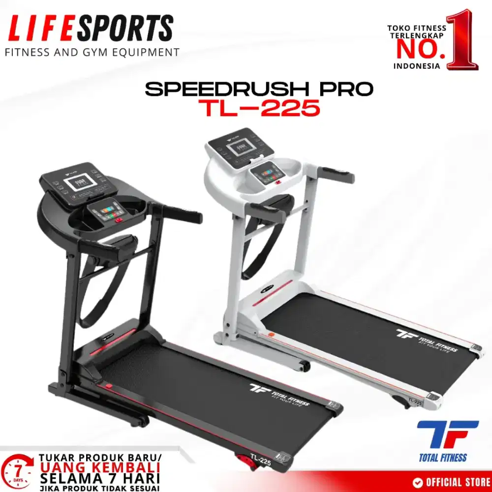 Treadmill Elektrik Total Tl-225 alat fitness multifungsi