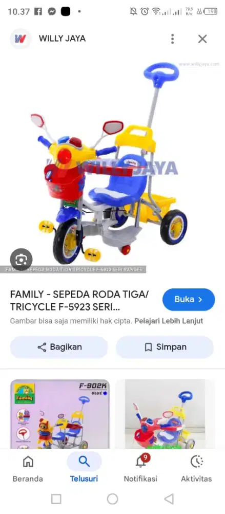 Stroller dan sepeda roda 3