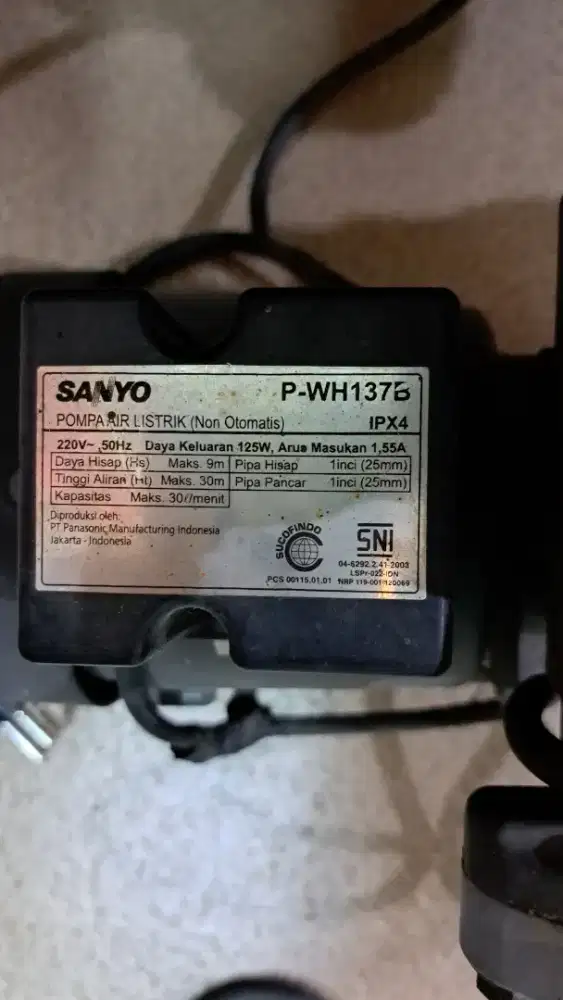 Pompa Sanyo P-WH137B (bekas)