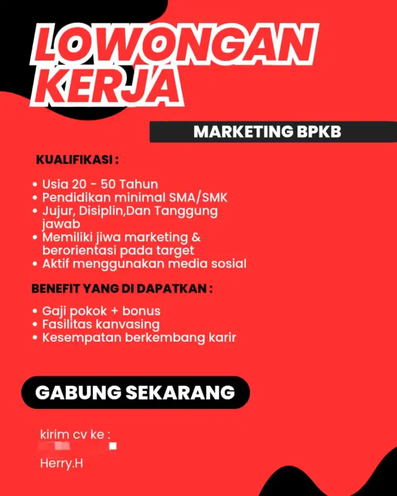 Marketing BPKB Motor & Mobil