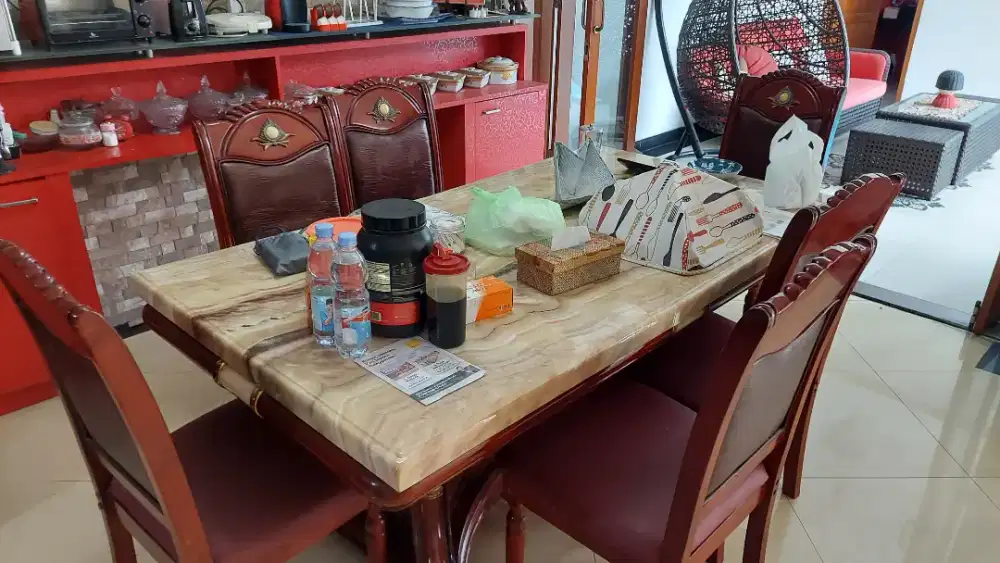MEJA MAKAN MEWAH 6 Kursi