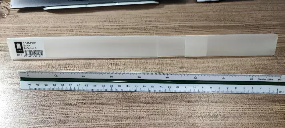 Triangular scale rule no 4 penggaris skala segitiga Jepang dg Cover
