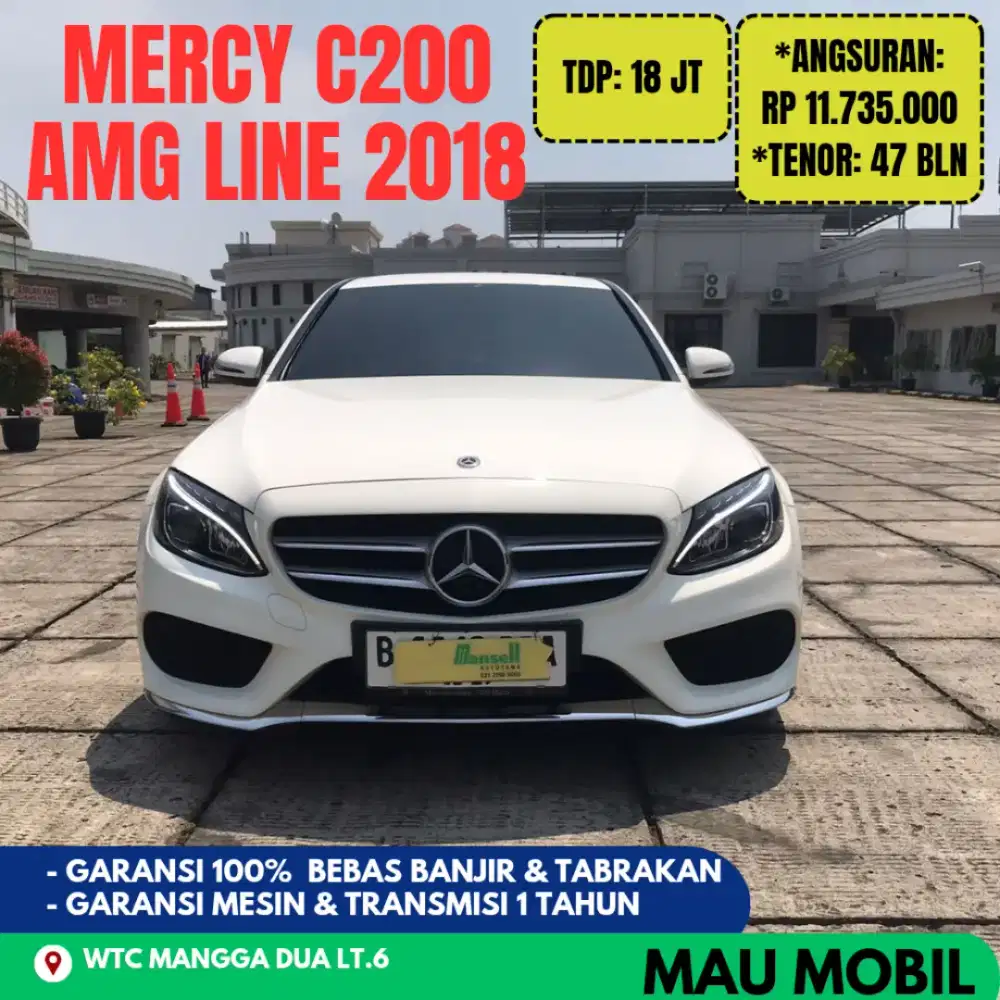 ISTIMEWA 22rb Milles, Mercy C200 AMG Line 2017/2018/2019 Putih