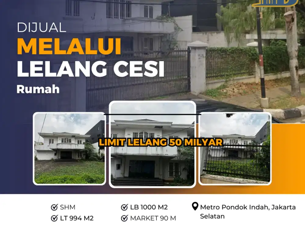 LELANG komersil area jalan Raya METRO PONDOK INDAH , super good + exclusive traffic HARGA SUPER MIRING !!