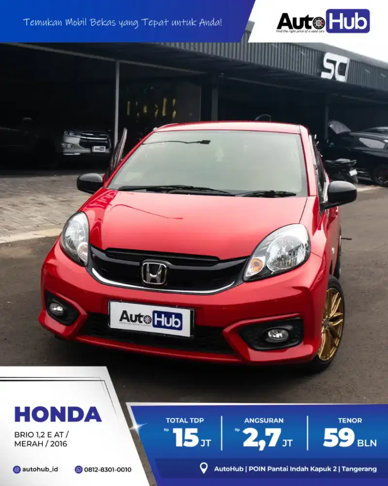 Honda Brio 1.2 E AT Bensin 2016. FULL RECORD!!!