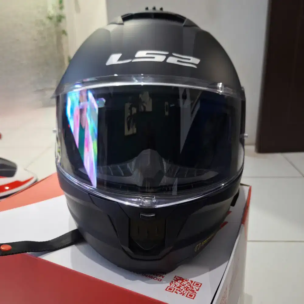 Helm LS2 Stream II Full Black doff Double visor  XXXL