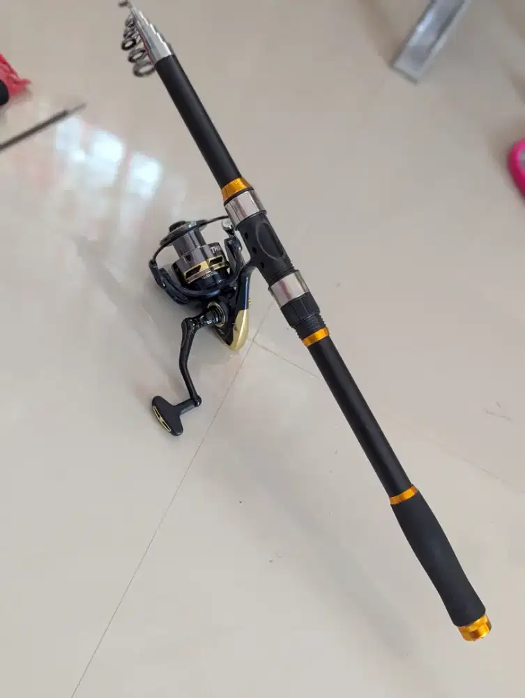 Joran Pancing panjang 3.60Meter pullset Reel besi 6000
