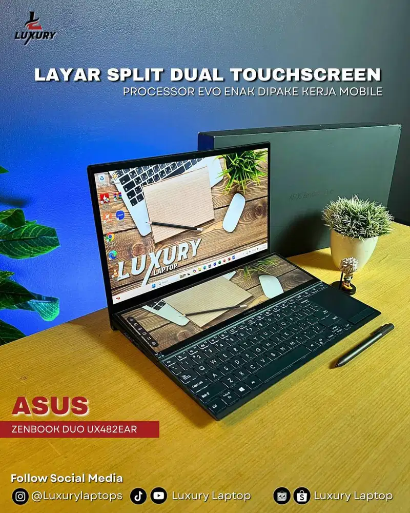 LAPTOP ASUS ZENBOOK DUO UX482EG CORE I5 GEN 11 SSD RAM TOUCSCREEN BU