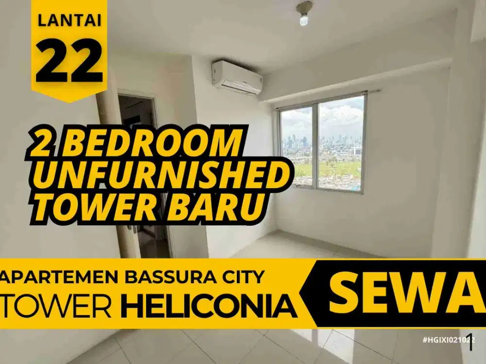 Sewa 2 Kamar Favorit Lantai 22 Tower Heliconia Apartemen Bassura City