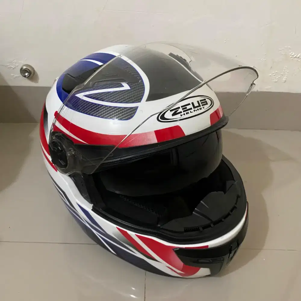 Helm Zeus Fullface ZS814 AN1White/Red Double Visor