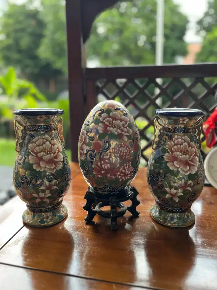 Dijual 3 Pasang Guci Pajangan + 1 Guci Telur Angsa japanese style