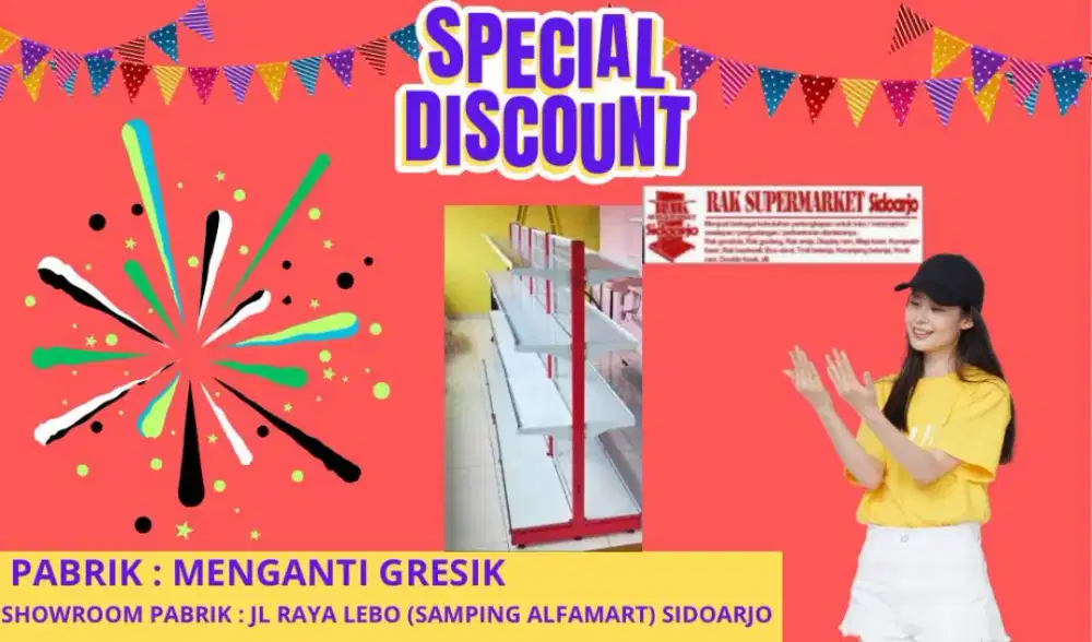 Rak minimarket Gondola dobel
