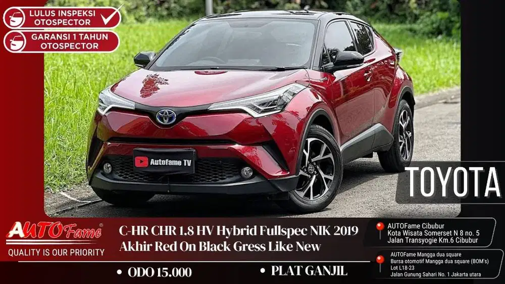 ODO 15RB Toyota C-HR CHR 1.8 HV Hybrid Fullspec 2019