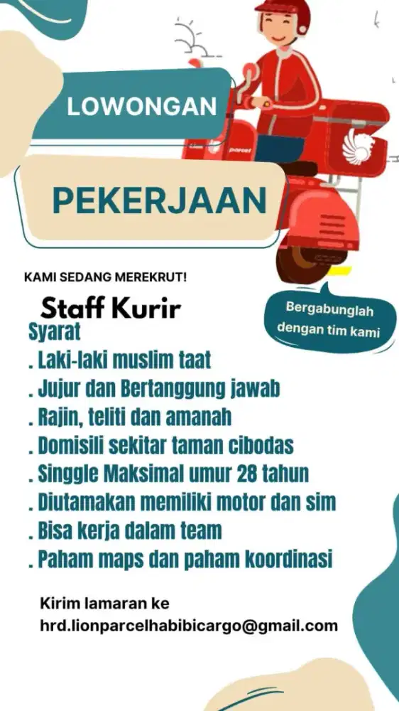 Di butuhkan kurir
