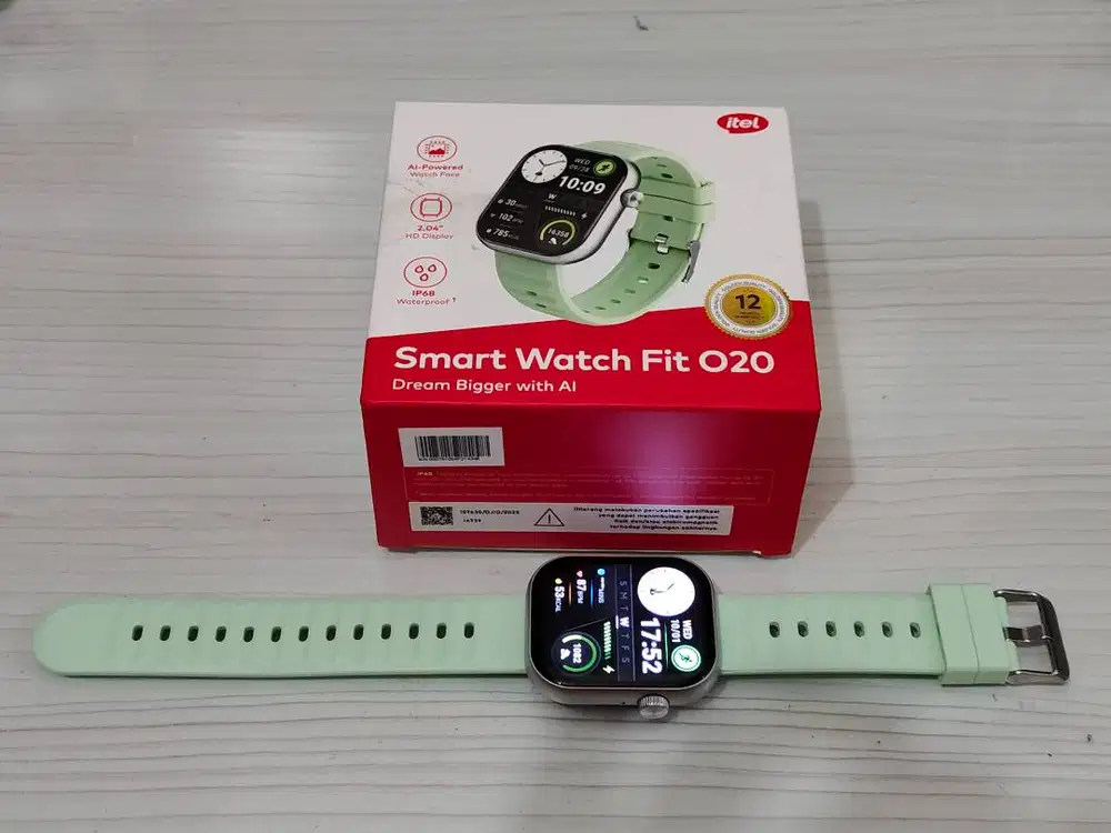 Smartwatch Itel ISW-020 Light Green AI Watch Face Fullset Second Gan