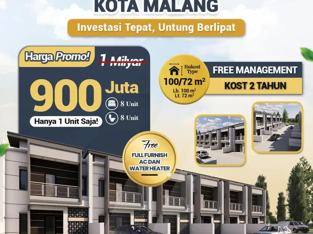 RUMAH KOS LOKASI PREMIUM FULL FURNISH