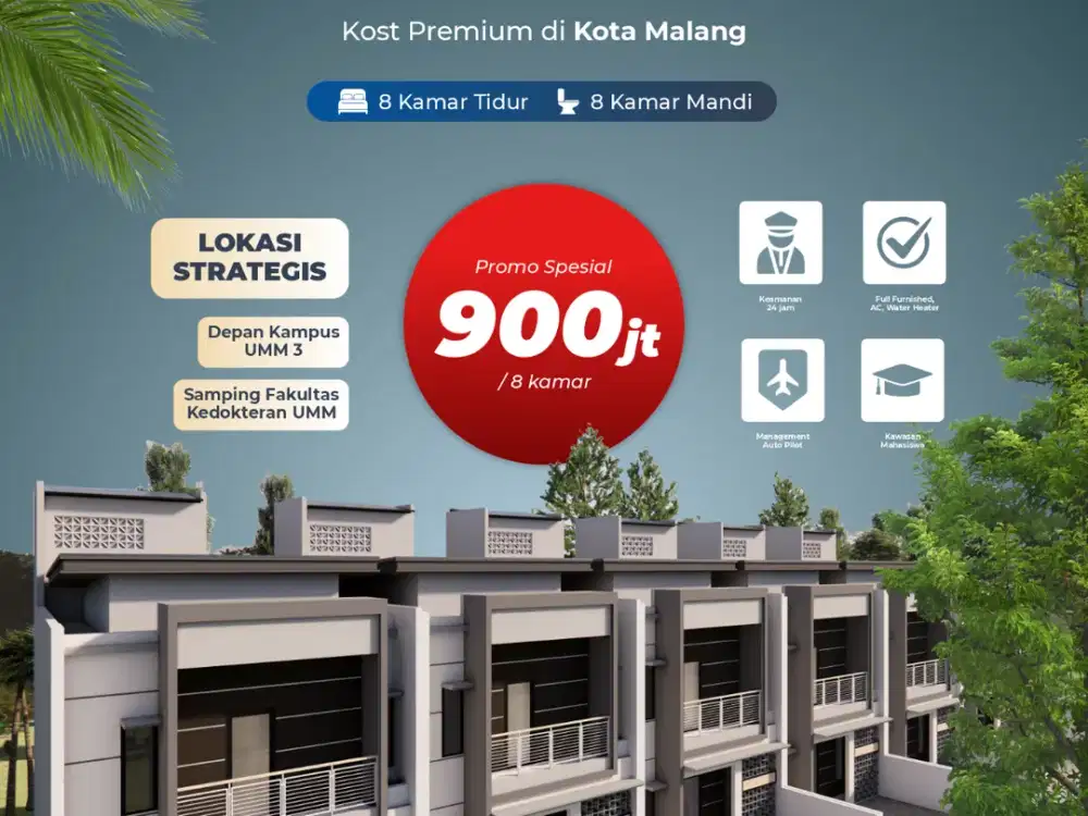 RUMAH KOS EKSLIUSIVE FREE MANAJEMEN KOS 2 TAHUN