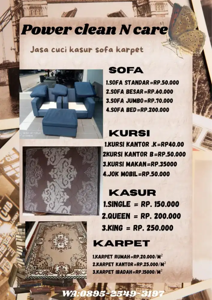 Jasa cuci sofa kasur/springbed jokmobil karpet