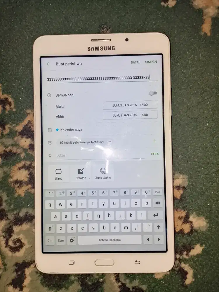 Tab samsung a6 udah 4g minus tc error