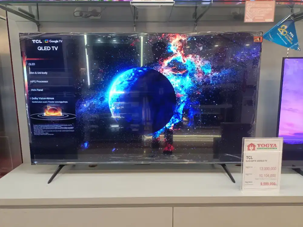 Cash & Credit TCL QLED 65P7K Google TV Promo Tanpa DP, bunga rendah