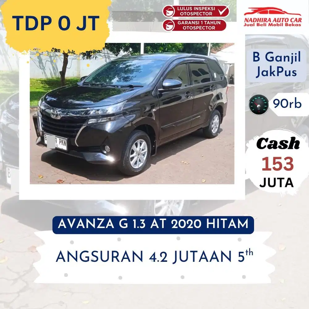 Promo TDP 0 Rupiah Avanza G 1.3 AT 2020 Hitam
