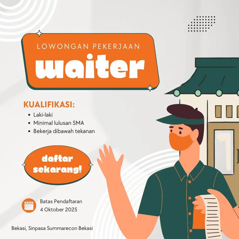 DICARI WAITER URGENT!!