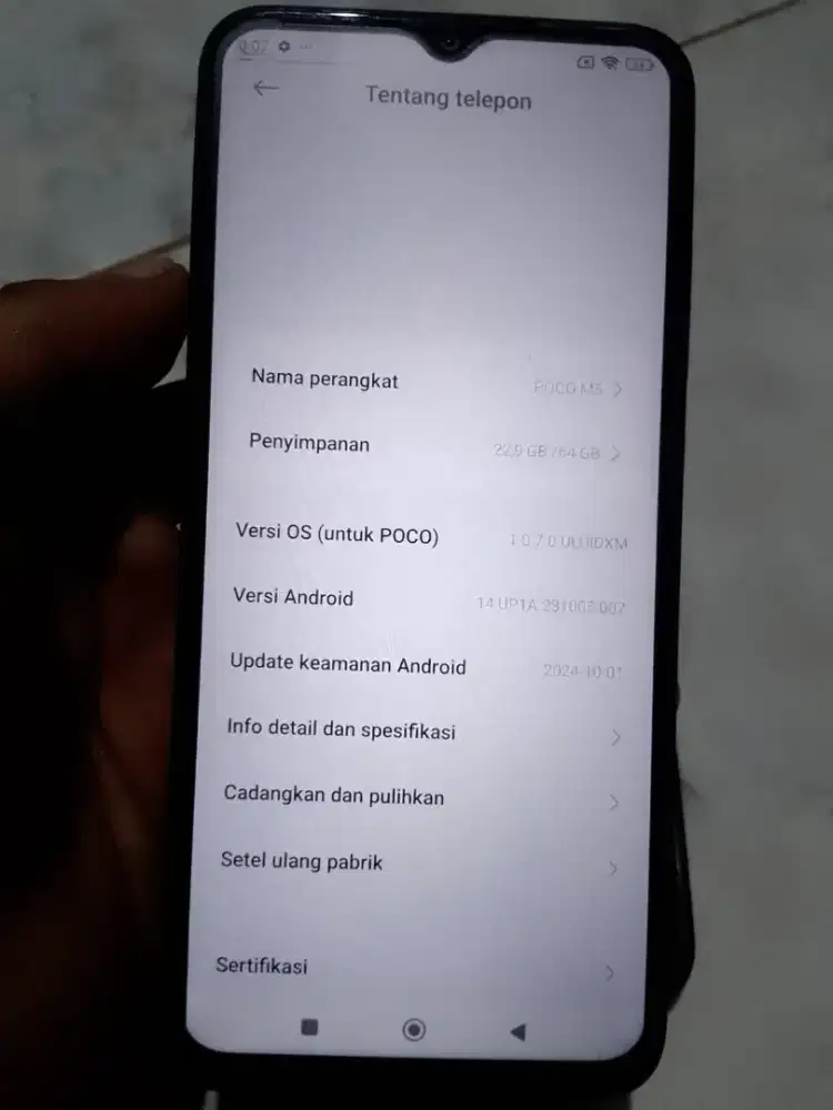 POCO M5 RAM 4/64gb kelengkapan batangan