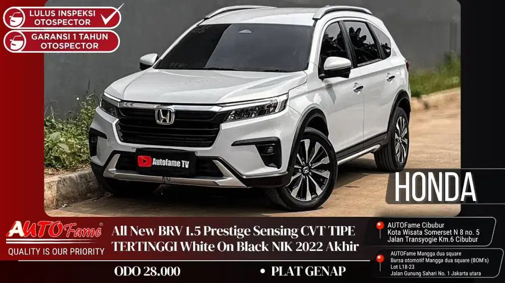 Honda All New BRV 1.5 Prestige Sensing CVT TIPE TERTINGGI 2022