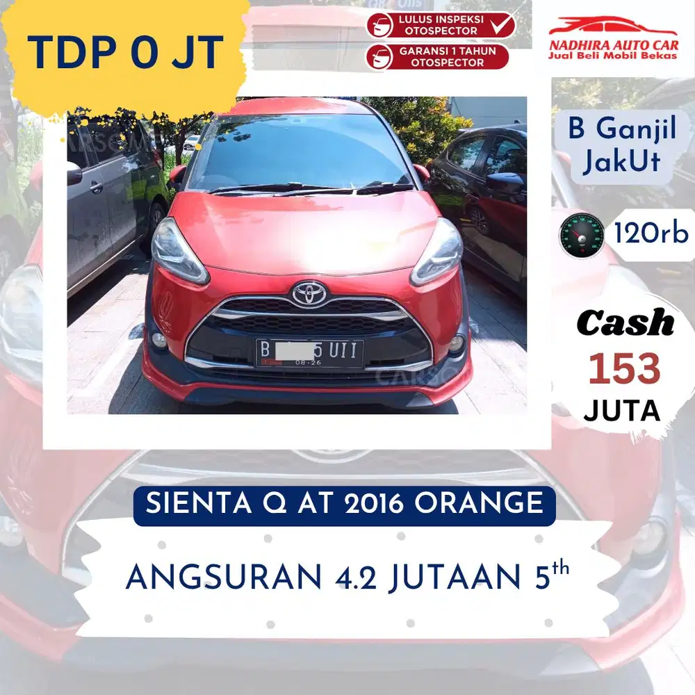 Promo TDP 0 Rupiah Sienta Q AT 2016 Orange