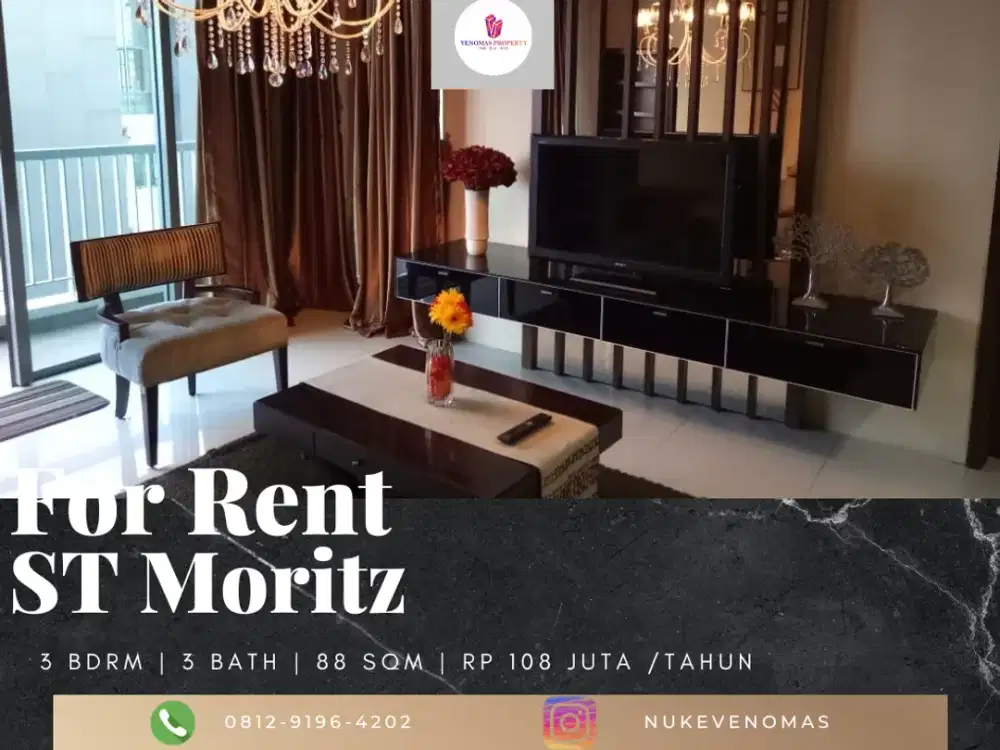 Disewakan Apartement St Moritz Puri Kembangan 2BR Full Furnished