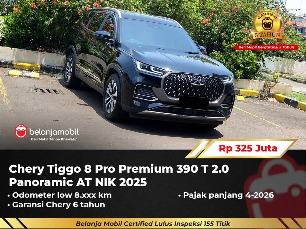 [GARANSI 5TH] Chery Tiggo 8 Pro Premium 390 T 2.0 Panoramic 2025/2024