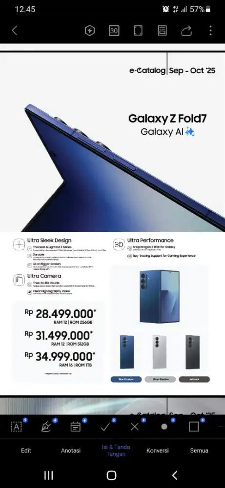 Samsung Z Fold 7 12/256  Bisa Cicilan Tanpa DP / Kartu Kredit Bunga 0%
