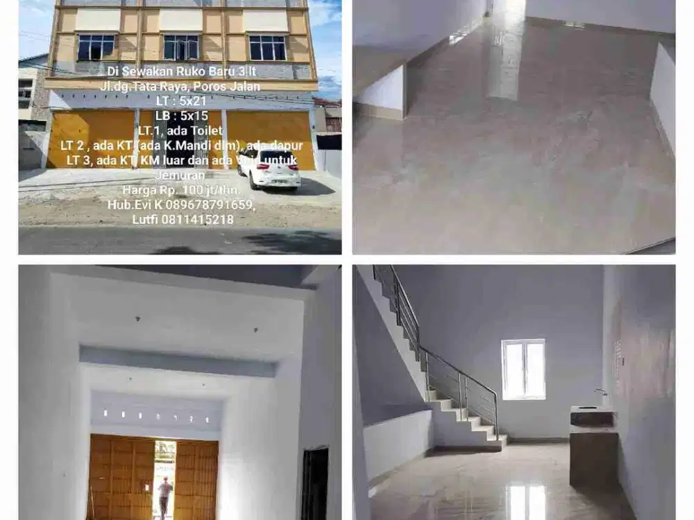 Di sewakan Ruko Baru 3 lt, Poros jalan., jl dg.Tata Raya