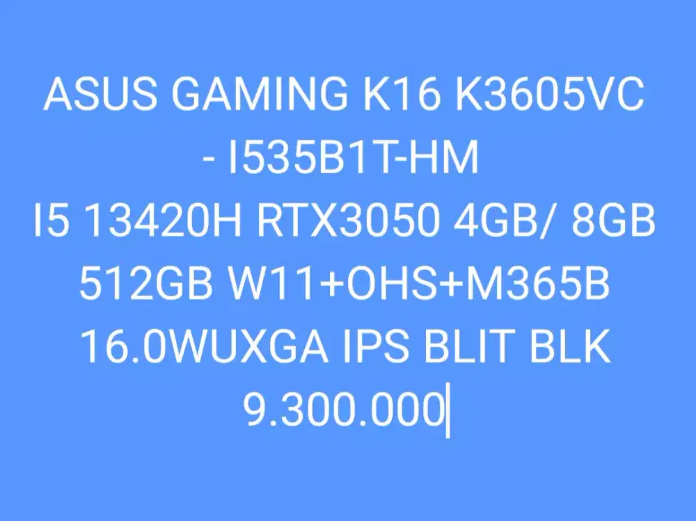 ASUS GAMING K16 K3605VC - I535B1T-HM
