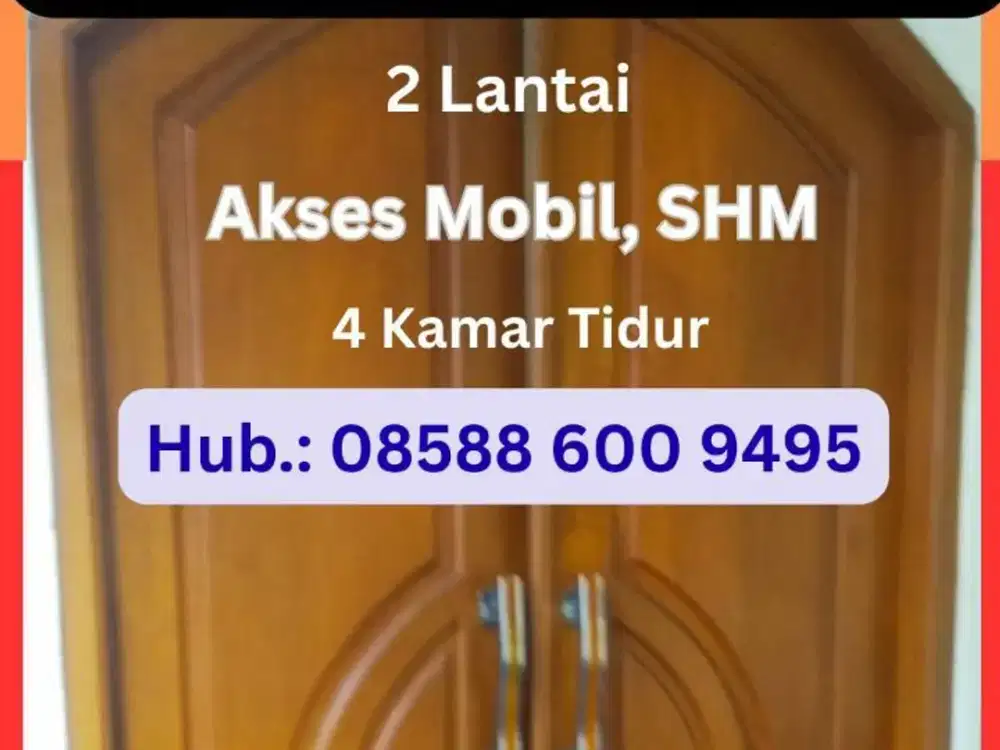 Termurah, 4 Kamar, Akses Mobil, SHM, 2 Lantai, Utan Kayu Matraman Jaktim 800 Juta Nego