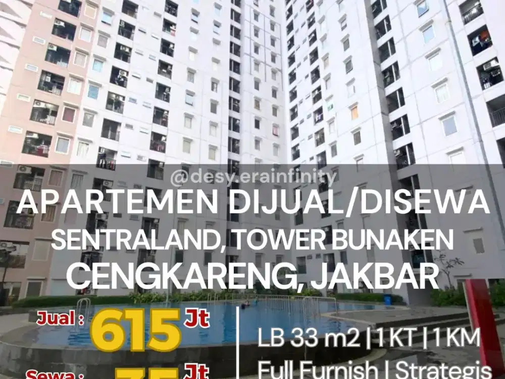 Dijual Disewakan Apartemen Sentraland, Tower Bunaken di Cengkareng, Jakarta Barat