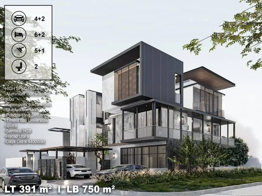 Waterfront Modern Tropical Citraland Surabaya 3 lantai Mewah Minimalis