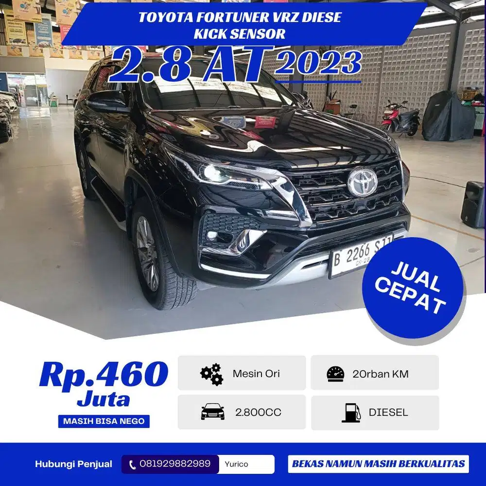 [KM 20rban] Toyota Fortuner VRZ 2.8 Diesel Solar AT Kick Sensor 2023