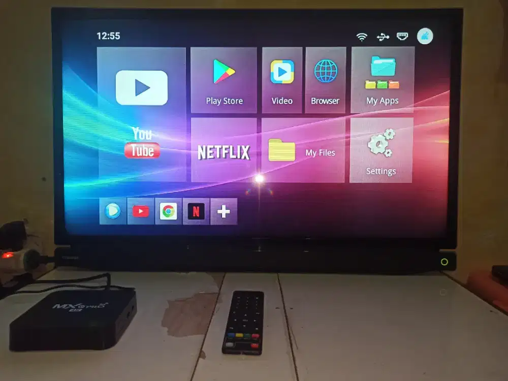 Dijual TV Toshiba 32” 32P2400VJ + Android Box MXQ Pro, Siap Pakai!