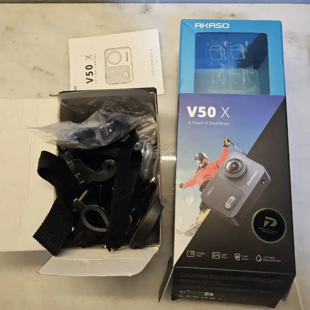 Action cam akaso v50x second 99% lengkap Siap pakai bagus