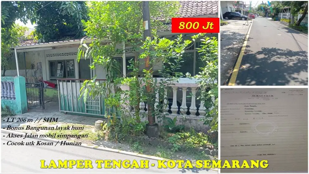 Tanah Lamper Tengah Kota Semarang, cocok utk kosan/hunian