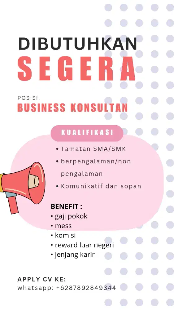 Lowongan kerja staff official