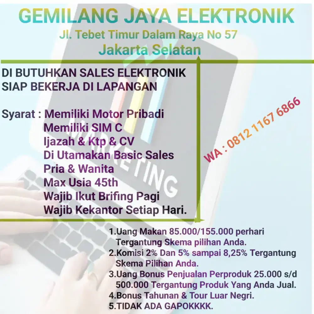 Di butuh sales elektronik