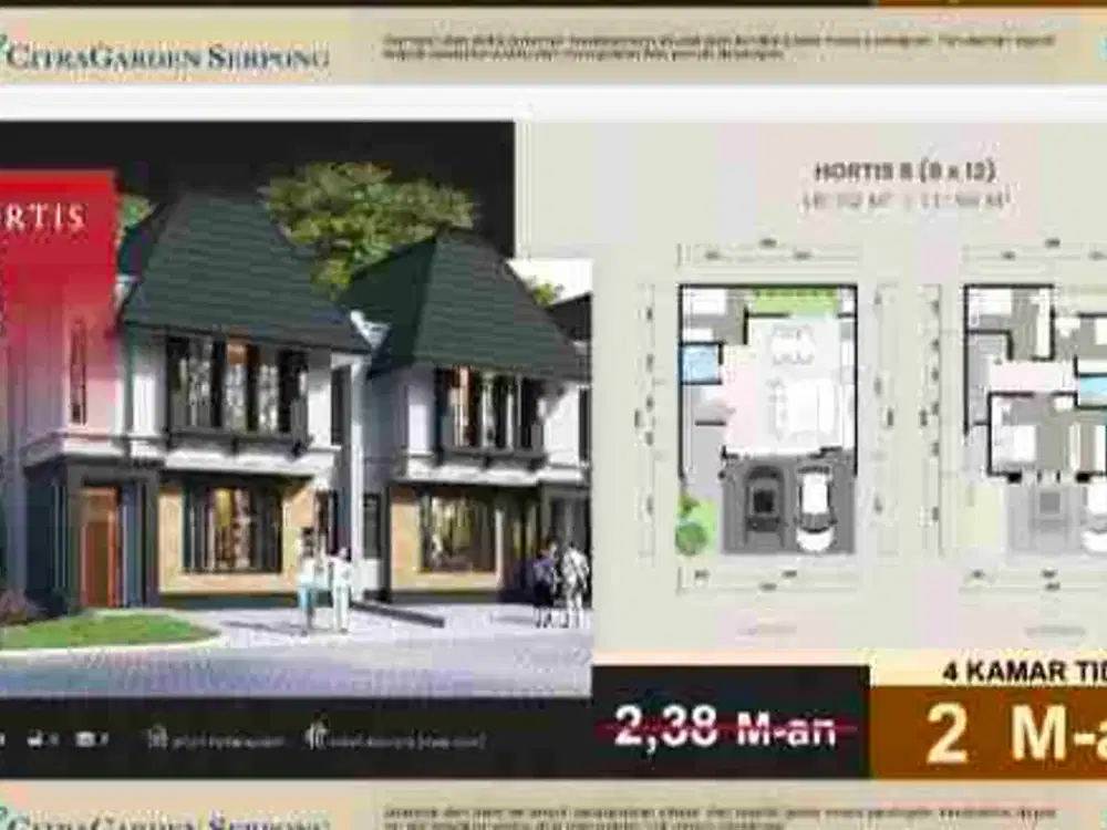 Rumah 2 Lantai Citra Garden Serpong – Lokasi strategis  Harga Mulai 2M-an