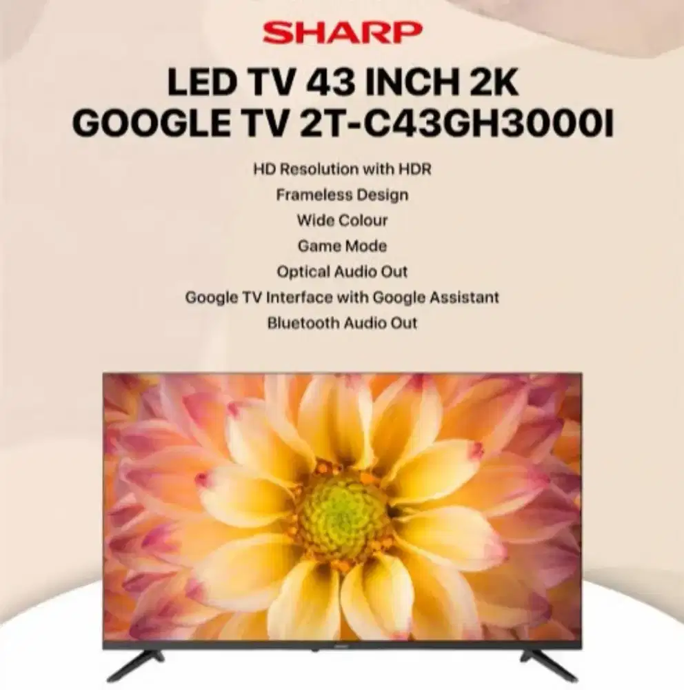 Sharp LED TV 43 Inch 2K Google TV C43GH3000i