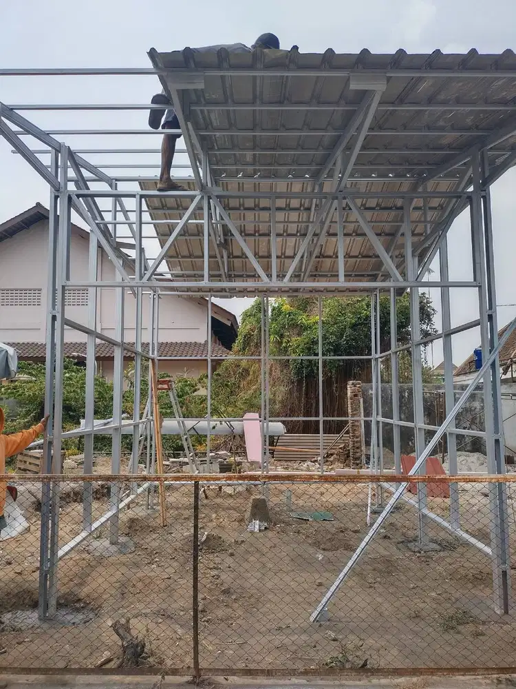 Kanopi Baja Ringan Utk Parkiran LUAS Lebih Kokoh Struktur KUAT