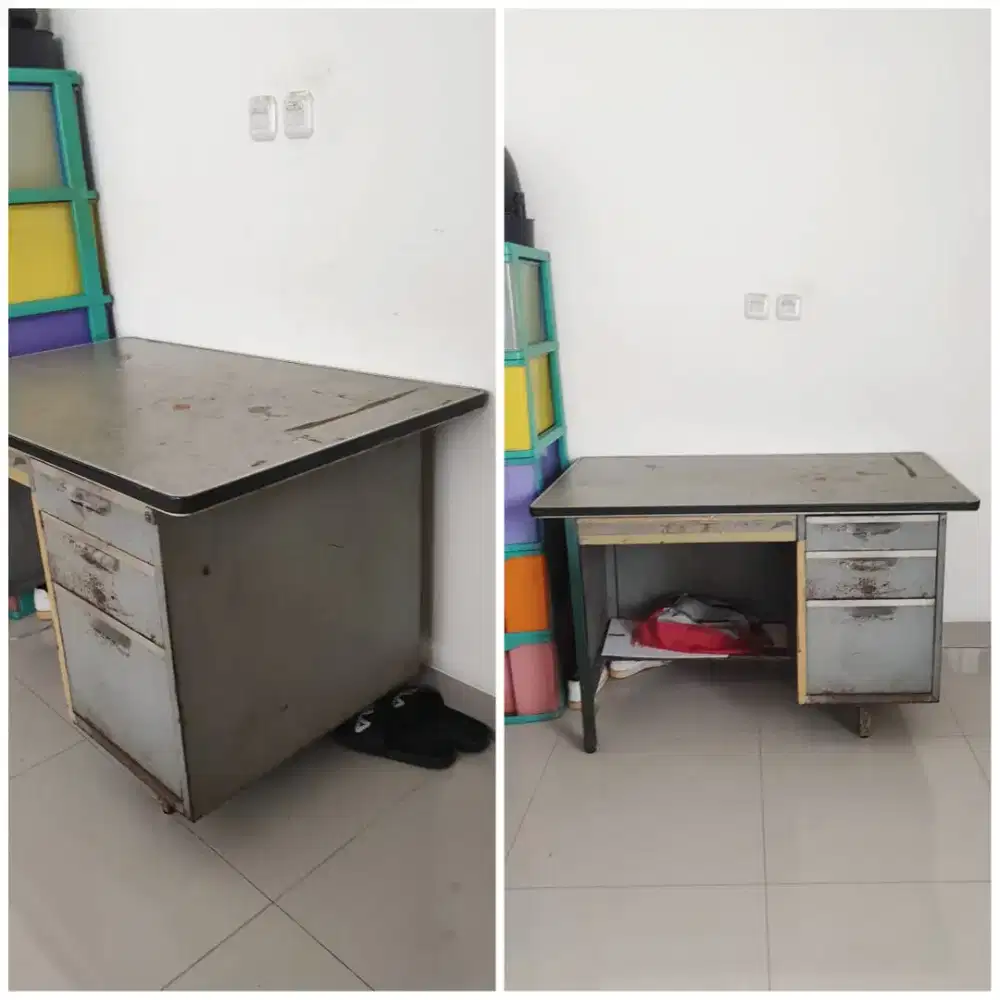 Meja Kantor Bahan Besi Second